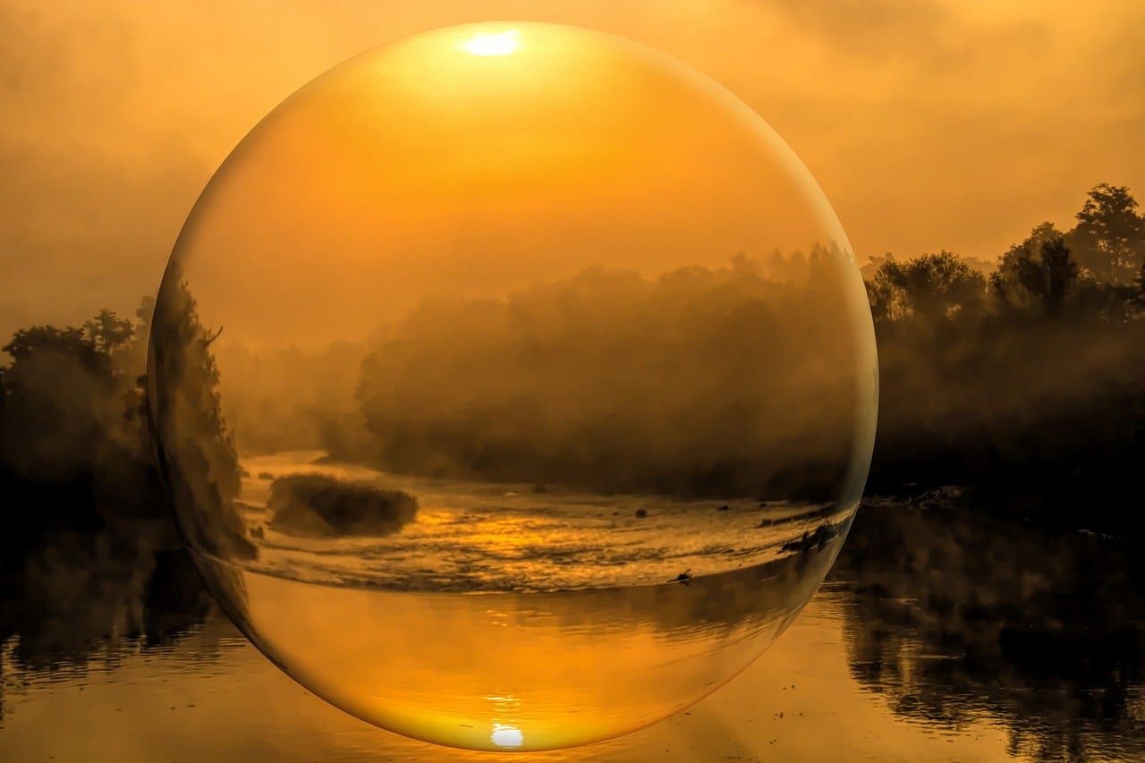 sun reflected through a bubble